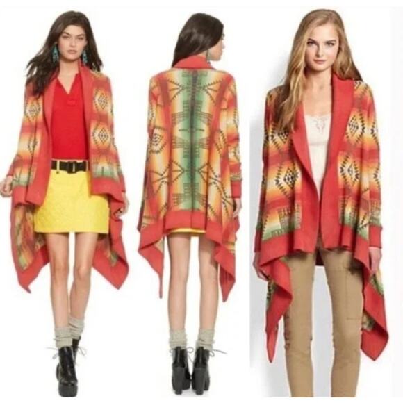 POLO Ralph Lauren Aztec Drape Cardigan Sweater NWT XS/S - Picture 2 of 8